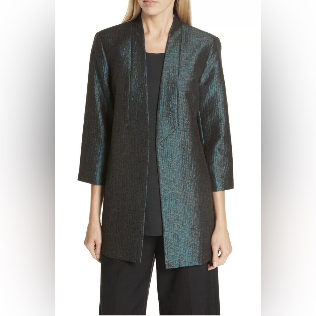Eileen Fisher Black And Blue Blazer
